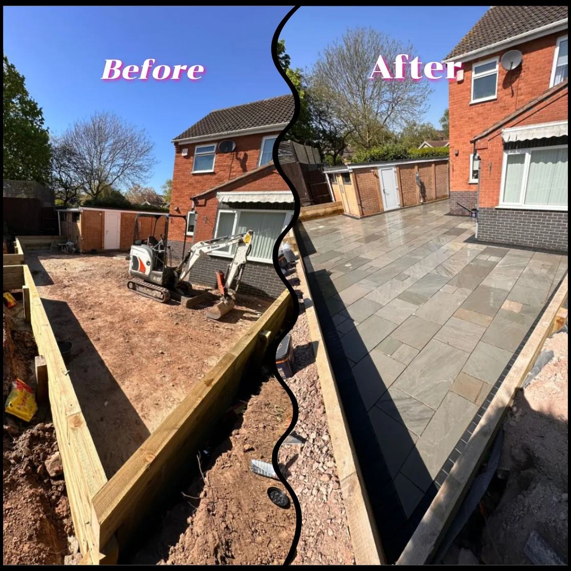 Another high-quality patio installation completed to a professional standard. This project features a beautifully laid stone surface with precise cuts
